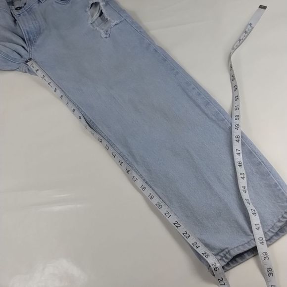 Empyre Elastic Waist Destroyed Light Washed Denim Jeans - Picture 7 of 12